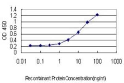 Sandwich ELISA: ABCF2 Antibody (1D11) [H00010061-M01] - Detection limit for recombinant GST tagged ABCF2 is approximately 0.3ng/ml as a capture antibody.