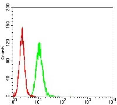 ELISA: AFAP1L2 Antibody (2H6D1) [NBP2-61836] - Analysis of Hela cells using AFAP1L2 mouse mAb (green) and negative control (red).