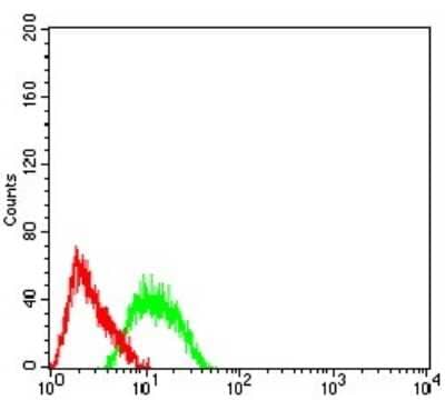 ELISA: AP-2 beta/TFAP2B Antibody (6F7G1) [NBP2-61858] - Analysis of SK-N-SH cells using TFAP2B mouse mAb (green) and negative control (red).