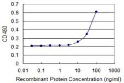 Sandwich ELISA: ARHGEF5 Antibody (4D10-D11) [H00007984-M02] - Detection limit for recombinant GST tagged ARHGEF5 is 3 ng/ml as a capture antibody.