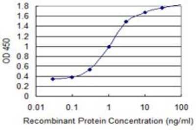 ELISA: Annexin A2 Antibody (4G8) [H00000302-M08] - Detection limit for recombinant GST tagged ANXA2 is 0.03 ng/ml as a capture antibody.