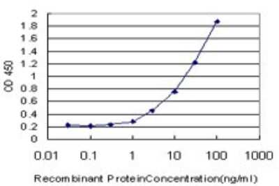 ELISA: Axl Antibody (6G1) [H00000558-M02] - Detection limit for recombinant GST tagged AXL is approximately 1ng/ml as a capture antibody.