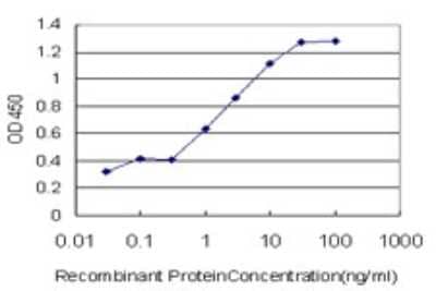 Sandwich ELISA: BMP2K Antibody (X1) [H00055589-M03] - Detection limit for recombinant GST tagged BMP2K is approximately 0.1ng/ml as a capture antibody.