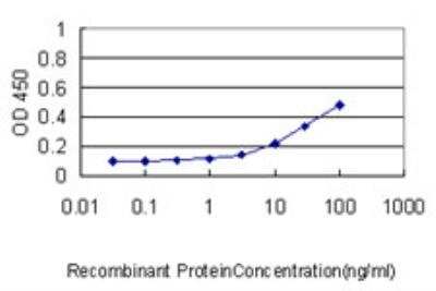 ELISA: BarX1 Antibody (3C11) [H00056033-M05] - Detection limit for recombinant GST tagged BARX1 is approximately 0.3ng/ml as a capture antibody.