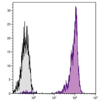 Flow Cytometry: CD45 Antibody (LT40) [NBP1-28295] - Chicken peripheral blood lymphocytes were stained with Mouse Anti-Chicken CD45 antibody (LT40) UNLB followed by Goat Anti-Mouse IgM, Human ads-FITC.