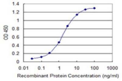 Sandwich ELISA: CNOT7 Antibody (2C4) [H00029883-M03] - Detection limit for recombinant GST tagged CNOT7 is 0.03 ng/ml as a capture antibody.