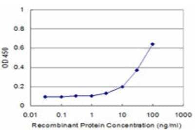 ELISA: CXCL11/I-TAC Antibody (3D9) [H00006373-M10] - Detection limit for recombinant GST tagged CXCL11 is approximately 3ng/ml as a capture antibody.