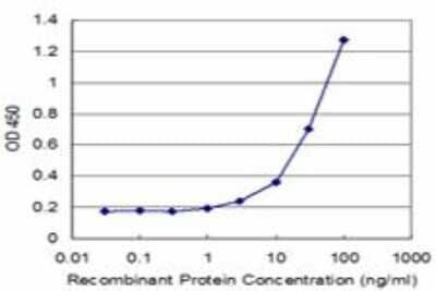 ELISA: Carbohydrate Sulfotransferase 4/CHST4 Antibody (4D7) [H00010164-M10] - Detection limit for recombinant GST tagged CHST4 is approximately 3ng/ml as a capture antibody.