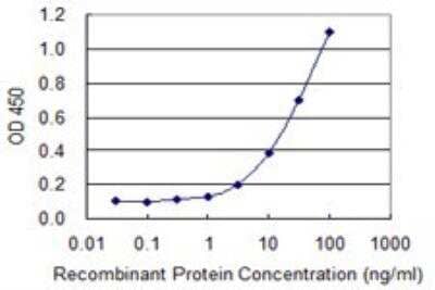 ELISA: Claudin-16 Antibody (1F2) [H00010686-M02] - Detection limit for recombinant GST tagged CLDN16 is 0.3 ng/ml as a capture antibody.