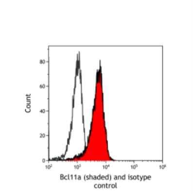 Flow Cytometry: Ctip1 Antibody (BLR073G) [NBP2-78710] - Rabbit anti-Bcl11a recombinant monoclonal [BLR073G]  or isotype control(unshaded). Secondary: DyLight® 488-conjugated goat anti-rabbit IgG. 