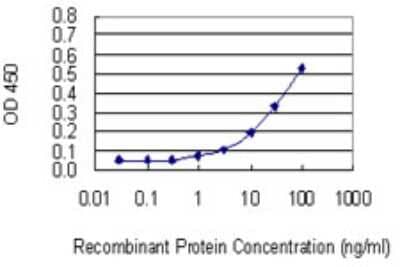 Sandwich ELISA: Cullin 3 Antibody (1A3) [H00008452-M01] - Detection limit for recombinant GST tagged CUL3 is 1 ng/ml as a capture antibody.