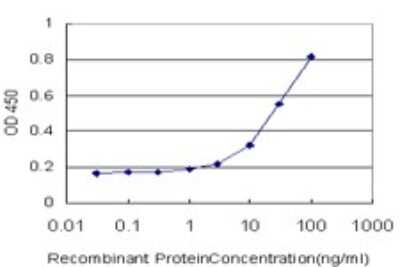 Sandwich ELISA: DEC-205/CD205 Antibody (3G4) [H00004065-M10] - Detection limit for recombinant GST tagged LY75 is approximately 3ng/ml as a capture antibody.