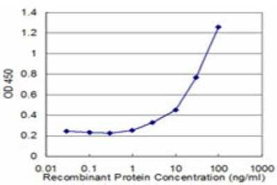 ELISA: Dystrobrevin beta Antibody (1D3) [H00001838-M03] - Detection limit for recombinant GST tagged DTNB is approximately 1ng/ml as a capture antibody.