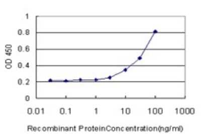 Sandwich ELISA: EPHX1 Antibody (2E7) [H00002052-M01] - Detection limit for recombinant GST tagged EPHX1 is approximately 3ng/ml as a capture antibody.