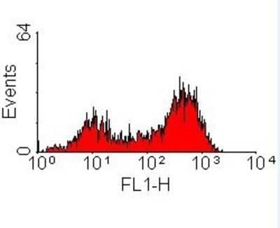 Flow Cytometry: Endothelial Cells Antibody (OX-43) [NB100-65425] - Analysis using the FITC conjugate of NB100-65425. staining of rat peritoneal macrophages.