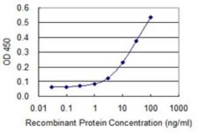 Sandwich ELISA: FKBP10 Antibody (1C6) [H00060681-M01] - Detection limit for recombinant GST tagged FKBP10 is 1 ng/ml as a capture antibody.