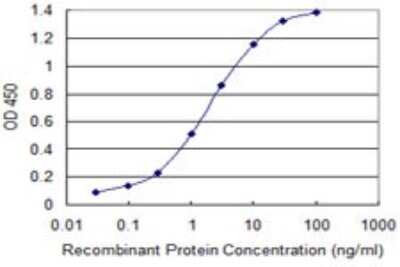 Sandwich ELISA: FOXA3 Antibody (1C6) [H00003171-M01] - Detection limit for recombinant GST tagged FOXA3 is 0.03 ng/ml as a capture antibody.