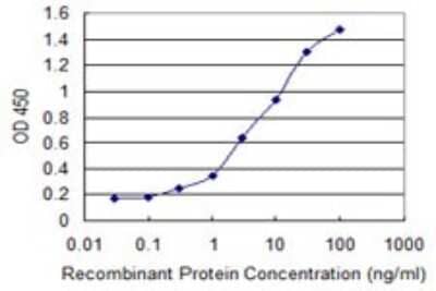 ELISA: Fetuin A/AHSG Antibody (1D8) [H00000197-M02] - Detection limit for recombinant GST tagged AHSG is 0.1 ng/ml as a capture antibody.