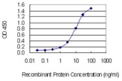 Sandwich ELISA: G-substrate Antibody (3E6) [H00010842-M01] - Detection limit for recombinant GST tagged C7orf16 is 0.3 ng/ml as a capture antibody.