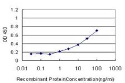 ELISA: GDF-11/BMP-11 Antibody (4F8) [H00010220-M07] - Detection limit for recombinant GST tagged GDF11 is approximately 1ng/ml as a capture antibody.