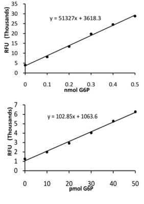 Glucose 6 Phosphate Assay Kit (Fluorometric) [KA1430] - The standard curve is for the purpose of illustration only and should not be used to calculate unknowns. A standard curve should be generated each time the assay is performed.