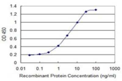 Sandwich ELISA: Grancalcin Antibody (2F11) [H00025801-M04] - Detection limit for recombinant GST tagged GCA is 0.03 ng/ml as a capture antibody.