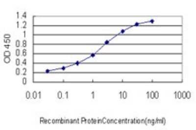 Sandwich ELISA: Growth Hormone R Antibody (3A12) [H00002690-M01] - Detection limit for recombinant GST tagged GHR is approximately 0.1ng/ml as a capture antibody.
