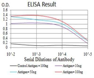 ELISA: H4/n Antibody (7A2A7) [NBP2-52488] - Black line: Control Antigen (100 ng); Purple line: Antigen(10ng); Blue line: Antigen (50 ng); Red line: Antigen (100 ng).