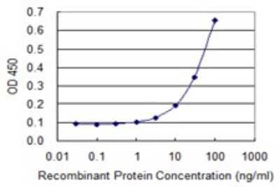 Sandwich ELISA: HCCS Antibody (3C7) [H00003052-M01] - Detection limit for recombinant GST tagged HCCS is 1 ng/ml as a capture antibody.