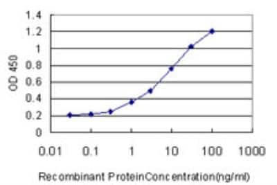 ELISA: HECTD1 Antibody (1E10) [H00025831-M03] - Detection limit for recombinant GST tagged HECTD1 is approximately 0.3ng/ml as a capture antibody.