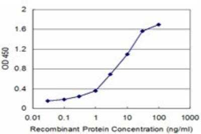 ELISA: HOXB5 Antibody (3F10) [H00003215-M01] - Detection limit for recombinant GST tagged HOXB5 is approximately 0.1ng/ml as a capture antibody.