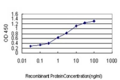 Sandwich ELISA: HOXC10 Antibody (3F2) [H00003226-M01] - Detection limit for recombinant GST tagged HOXC10 is approximately 0.03ng/ml as a capture antibody.