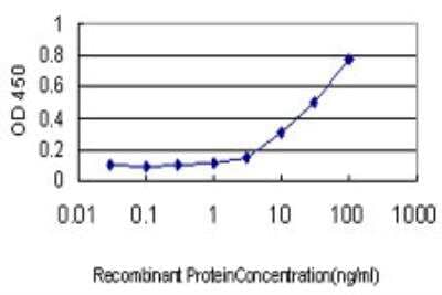 ELISA: IFRD2 Antibody (1A4-1G1) [H00007866-M01] - Detection limit for recombinant GST tagged IFRD2 is approximately 1ng/ml as a capture antibody.