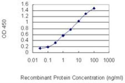 ELISA: IL-15 Antibody (1H6) [H00003600-M01] - Detection limit for recombinant GST tagged IL15 is 0.03 ng/ml as a capture antibody.