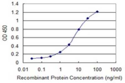 Sandwich ELISA: INPP5A Antibody (3D8) [H00003632-M05] - Detection limit for recombinant GST tagged INPP5A is 0.1 ng/ml as a capture antibody.