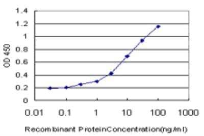 ELISA: IRAK3 Antibody (1G11) [H00011213-M04] - Detection limit for recombinant GST tagged IRAK3 is approximately 0.3ng/ml as a capture antibody.