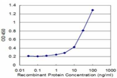 ELISA: ITM2B Antibody (1A10) [H00009445-M05] - Detection limit for recombinant GST tagged ITM2B is approximately 1ng/ml as a capture antibody.