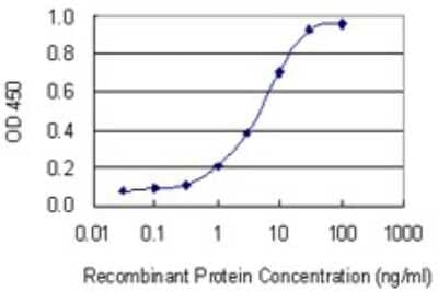 Sandwich ELISA: ITPKB Antibody (2F8) [H00003707-M01] - Detection limit for recombinant GST tagged ITPKB is 0.1 ng/ml as a capture antibody.