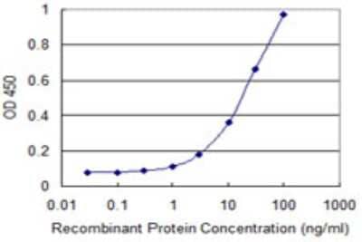 Sandwich ELISA: KCNMB3 Antibody (3E5) [H00027094-M15] - Detection limit for recombinant GST tagged KCNMB3 is 0.3 ng/ml as a capture antibody.