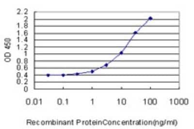 Sandwich ELISA: KCNMB3 Antibody (5H1) [H00027094-M02] - Detection limit for recombinant GST tagged KCNMB3 is approximately 0.3ng/ml as a capture antibody.