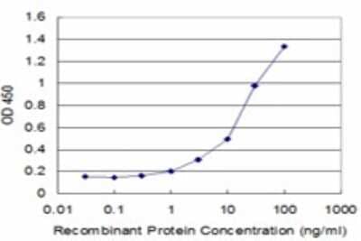 Sandwich ELISA: LAIR1 Antibody (2G4) [H00003903-M01] - Detection limit for recombinant GST tagged LAIR1 is approximately 1ng/ml as a capture antibody.