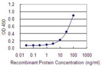 Sandwich ELISA: LRRN2 Antibody (6A9) [H00010446-M01] - Detection limit for recombinant GST tagged LRRN2 is 1 ng/ml as a capture antibody.