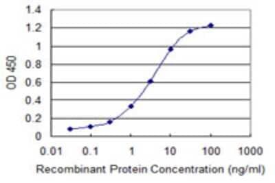 Sandwich ELISA: MED15 Antibody (4A4) [H00051586-M02] - Detection limit for recombinant GST tagged MED15 is 0.03 ng/ml as a capture antibody.