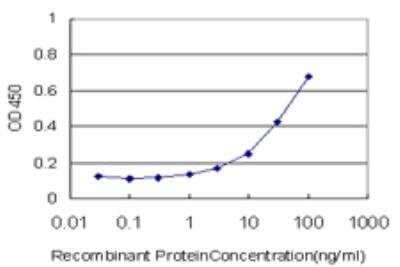 ELISA: MOX1 Antibody (4B11) [H00004222-M07] - Detection limit for recombinant GST tagged MEOX1 is approximately 1ng/ml as a capture antibody.