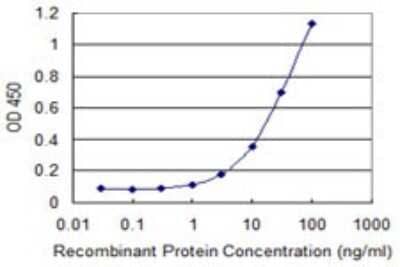 Sandwich ELISA: MSRB2 Antibody (3F12) [H00022921-M03] - Detection limit for recombinant GST tagged MSRB2 is 1 ng/ml as a capture antibody.