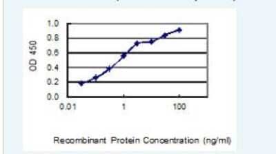 ELISA: Mammaglobin B Antibody (1G10) [H00004246-M01] - Detection limit for recombinant GST tagged SCGB2A1 is 0.03 ng/ml as a capture antibody.