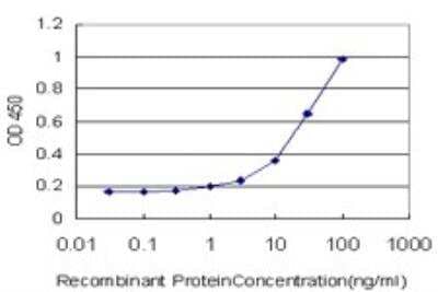 ELISA: Mesothelin Antibody (1A10) [H00010232-M02] - Detection limit for recombinant GST tagged MSLN is approximately 1ng/ml as a capture antibody.