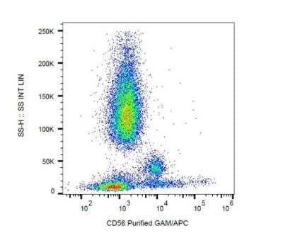 Flow Cytometry: NCAM-1/CD56 Antibody (MEM-188) [NBP3-09126] -  Analysis (surface staining) of human peripheral blood lymphocytes with anti-CD56 (MEM-188) purified; GAM-APC. 