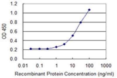 Sandwich ELISA: NHERF-1 Antibody (2B7) [H00009368-M02] - Detection limit for recombinant GST tagged SLC9A3R1 is 0.3 ng/ml as a capture antibody.