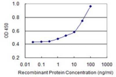 Sandwich ELISA: PANK3 Antibody (3H4) [H00079646-M05] - Detection limit for recombinant GST tagged PANK3 is 0.3 ng/ml as a capture antibody.